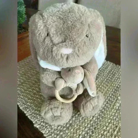 Animal Adventure Bunny with rattle, infant toy, stuffed animal, plush. - Picture 1 of 4